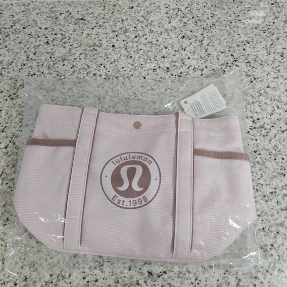 Lululemon Daily Multi-Pocket Mini Canvas Tote Bag 6.5L (Blissful Pink/Red  Clay)
